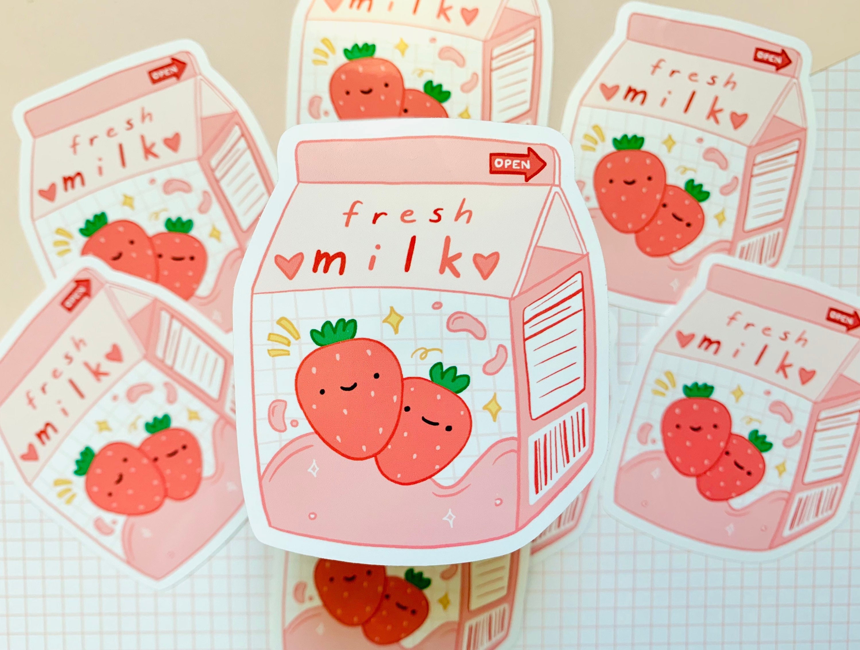 【Sticker Sheet】Strawberry Milk
