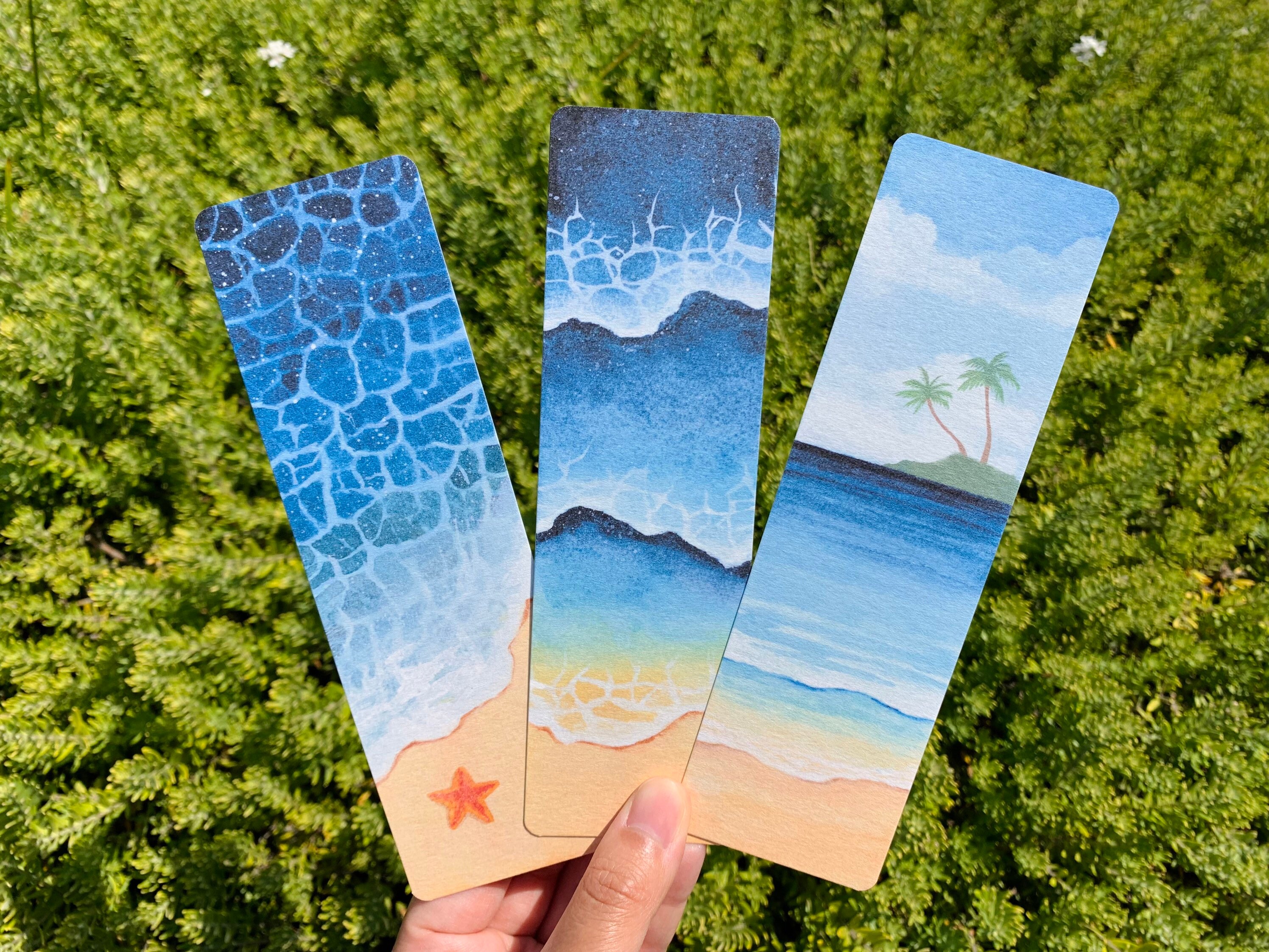 Beach Landscape Bookmarks Ocean Waves Stationary Nature | Etsy