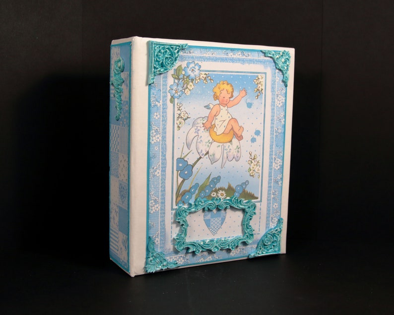 gift memorabilia Fleur Ange scrapbooking unique Handmade album 80 photos birth
