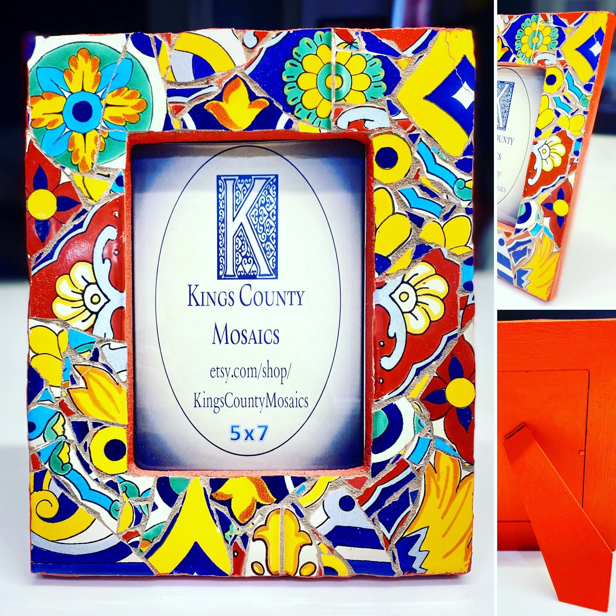 rustic tile picture frame etsy frame mosaic frame mosaic pictures