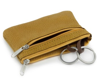 Leather Key Case With 2 Key Rings and Extra Pocket - Etsy