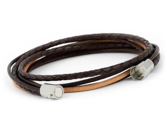 Simaru leather bracelet Wrap bracelet for women & men Made in Germany Spanish leather with magnetic clasp