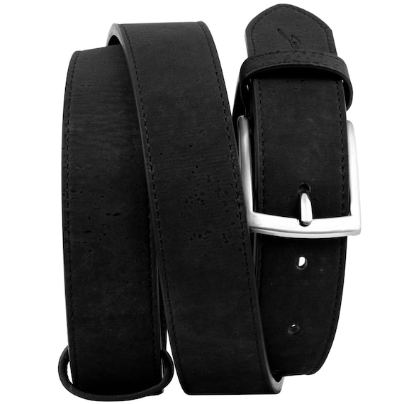 Basic leren riem met metalen gesp - ZWART - Man - 15.00