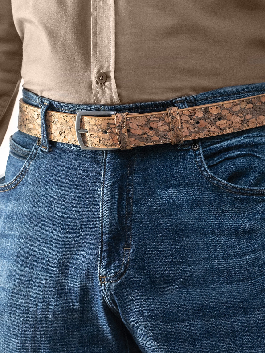 Corkor Cork Men's Belt  Best Luxury Vegan Belt for Men 30mm Made in  Portugal