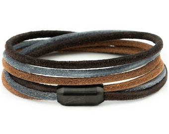 Simaru leather bracelet wrap bracelet for women & men Made in Germany Spanish leather with magnetic clasp