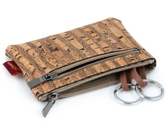 Key case with 2 key rings and money pocket