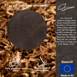 Sac à tabac en cuir véritable avec fermeture interchangeable brun image 5