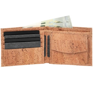 Simaru Herren- Geldbörse Geldbeutel Portemonnaie  Made in EU Vegan aus Kork Classic mit RFID Schutz (Beige)