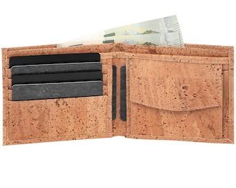 Mini Wallet "CEASAR" Made of Cork (Brown)