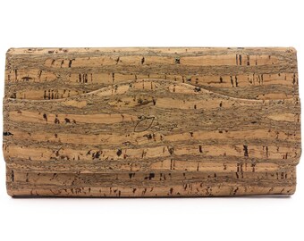 Large women's wallet "MAJA" made of cork - beige