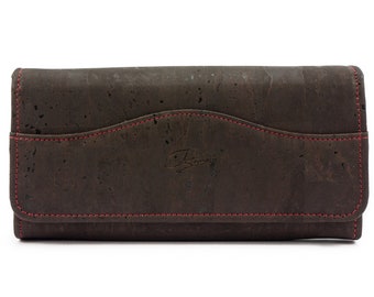 Large women's wallet "MAJA" Made of Cork  (Brown)