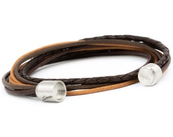 Simaru leather bracelet Wrap bracelet for women & men Made in Germany Spanish leather with magnetic clasp