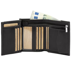 Simaru Geldbeutel Geldbörse Geldtasche Portmonee Portemonnaie Made in EU mit RFID Schutz aus pflanzlich gegerbtem Leder