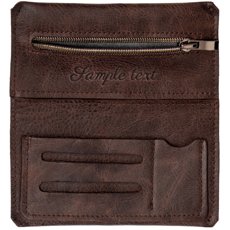 Genuine leather tobacco bag with interchangeable clasp with laser engraving