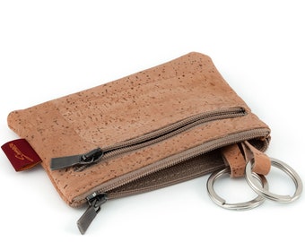 Étui à clés étuis à clés sac à clés "UDINE" avec deux fermetures éclair (beige)