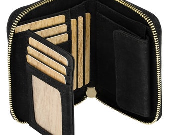 Small ladies cork wallet with zipper