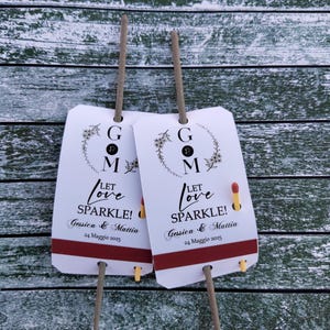 Etiquettes pour scintillants faites SCINTILLER, Matrimonio personalizzato Let Love Sparkle, festa, anniversario di fidanzamento