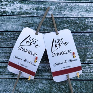 Etiquettes pour scintillants faites SCINTILLER, Matrimonio personalizzato Let Love Sparkle, festa, anniversario di fidanzamento
