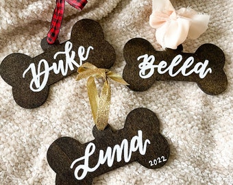 Personalized dog ornament with name / Wood Ornament / Dog gift / Dog Lover / Gift for Dog / New Dog / Custom Dog Ornament / Dog Adoption