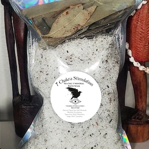 1 Pound Bath Salts -7 Chakra Stimulating Dead Sea Salt Herbal Mineral Bath- Tingling of All & Chakras for Enhanced Balance Work