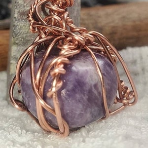 Charoite Stone Wrecking Ball Necklace-Transformation Stone-Inner Vision & Insight-Cope with Change-Stimulates Unconditional Love-Heals Karma