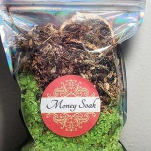 1 Pound - Money & Prosperity Herbal Dead Sea Salt Minerals Bath Soak -Abundance Drawing - Prosperity Protection -High Vibrational Money Soak