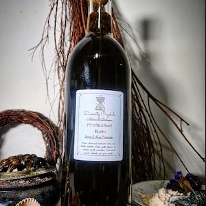 Protection Hoodoo Herbal Bath in a Bottle - (Large 750ml Bottle) Aura & Spirit Shield -Divine Protection-Repel Negativity and Low Vibrations