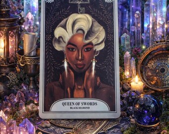 Crystal Magic Tarot With Aquamarine Stone – 78 Card Deck - Radiant Realm Divination Tarot Tools - Intuitive Tarot Deck (Mini Pocket Reprint)