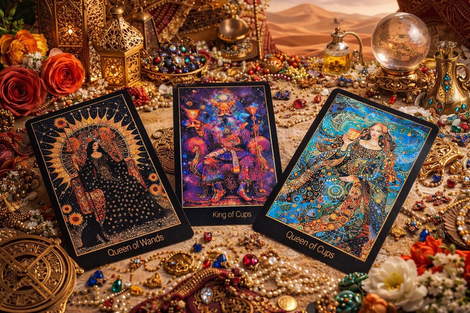 Cosmic Garden Tarot Deck With Rhodonite Stone - 78 Cards – Celestial ...