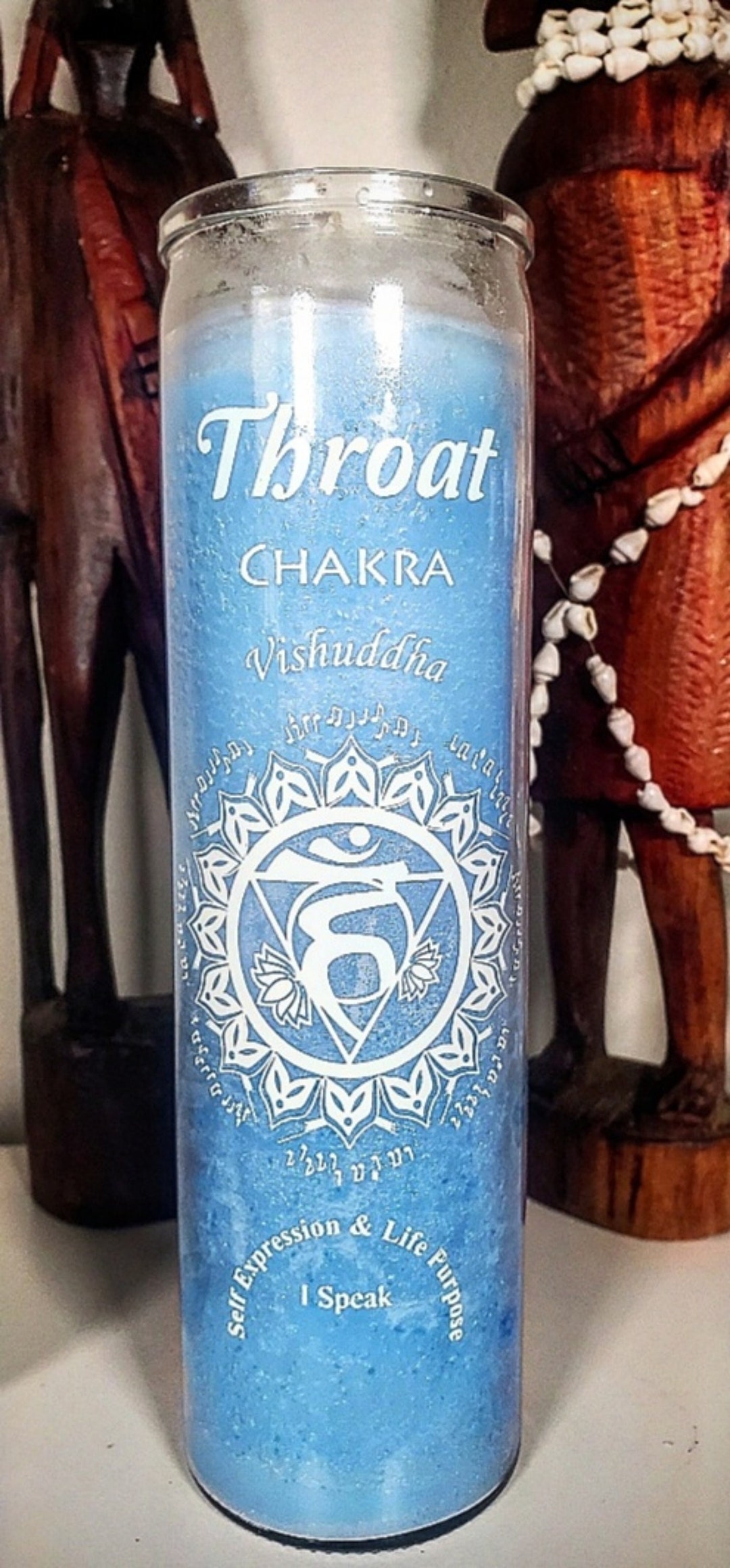 Throat Chakra vishuddha 7 Day Fixed Candle With Throat Chakra