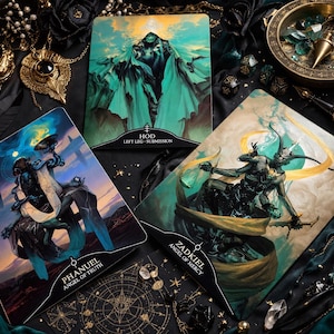 Mazzo di carte oracolo degli angeli Sefirot Angelarium - Mazzo di 33 carte oracolo delle emanazioni - Creature angeliche divine surreali - Strumenti della Cabala dell'Albero della Vita