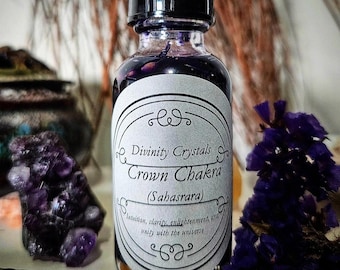 Crown Chakra Stimulating Hoodoo Oil (Sahasrara) –  Intuition, Clarity, Enlightenment, Unity with the Divine, Psychic Abilities