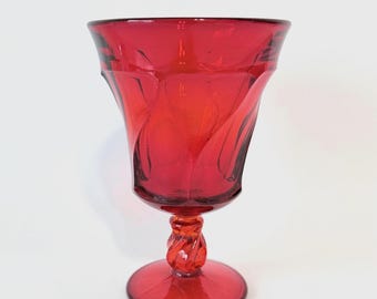 Fostoria Jamestown Ruby Red/Amberina 5.75" Footed Water Glass