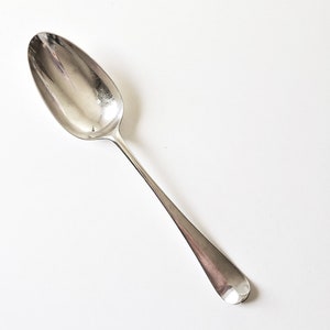 1770 Sterling Silver Thomas Wallis 8.5&quot; Serving Spoon, 62gr, Backside Monogram, England