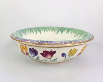 Antique "Tulip" Flower Bowl, 2-Piece Ceramic, Booths Ceylon Ivory, England 1890s-1900