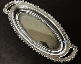 Imperial Glass Candlewick Long Oval Bread Serving/Celery Dish, USA 1950s