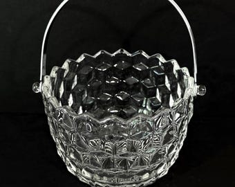 Fostoria American Glass 6" Ice Bucket with Handle, USA