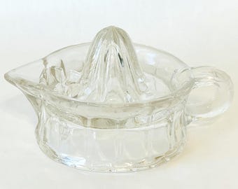 Antique Clear Glass Citrus Juicer, USA