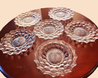 Vintage Fostoria American Glass 6" Plates, Set of 6, 2 Available