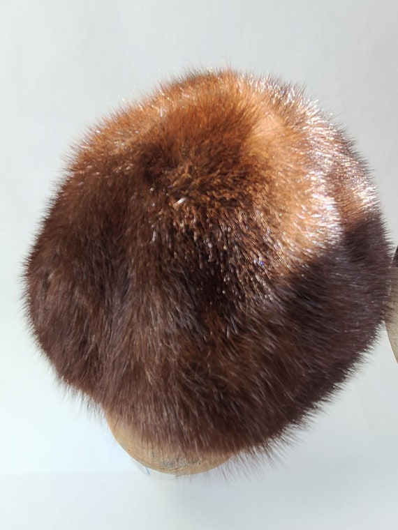 Vintage Ladies Mink Fur Hat/Caplet, Silk Lined, M… - image 2