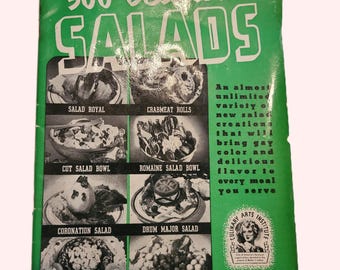 1940 Culinary Arts Institute 500 Delicious Salads Recipe Book Cookbook, SC, USA