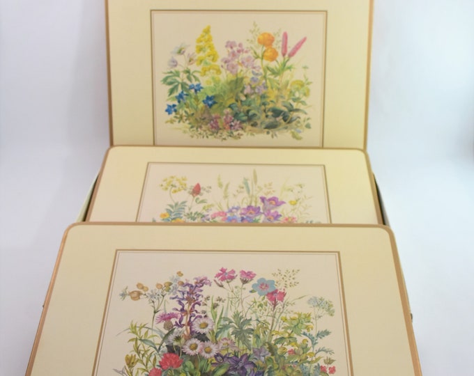 Vintage Pimpernel meadow Flowers Parchment Heavy Corkbacked Hardboard