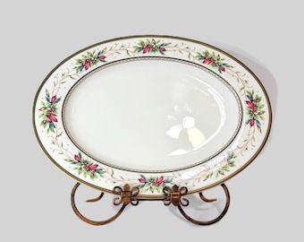 Fitz & Floyd Winter Holiday 17.25" Oval Ceramic Platter, 1999