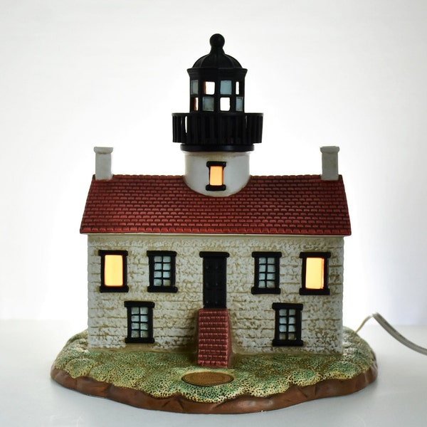 Alcatraz Island Lighthouse 1854, GZ Lefton 1993 Numbered Edition Ceramic Accent/Nightlight Lamp with Cord & Bulb Gift Quality