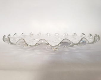 Fostoria American 3-Toed 12" Glass Torte/Cake Plate 1940s, USA