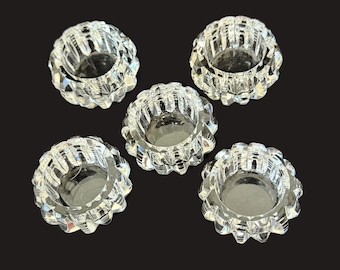 Antique Crystal/Glass Open Salt Cellars, Set of 5