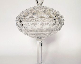 Fostoria American 9" Covered/Lidded Compote, USA 1940s