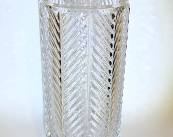 Ralph Lauren Herringbone Pattern 10" Lead Crystal Vase