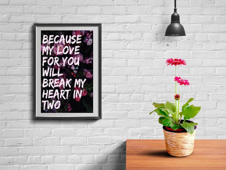 LET'S DANCE David Bowie Song Lyrics Print Dark Etsy