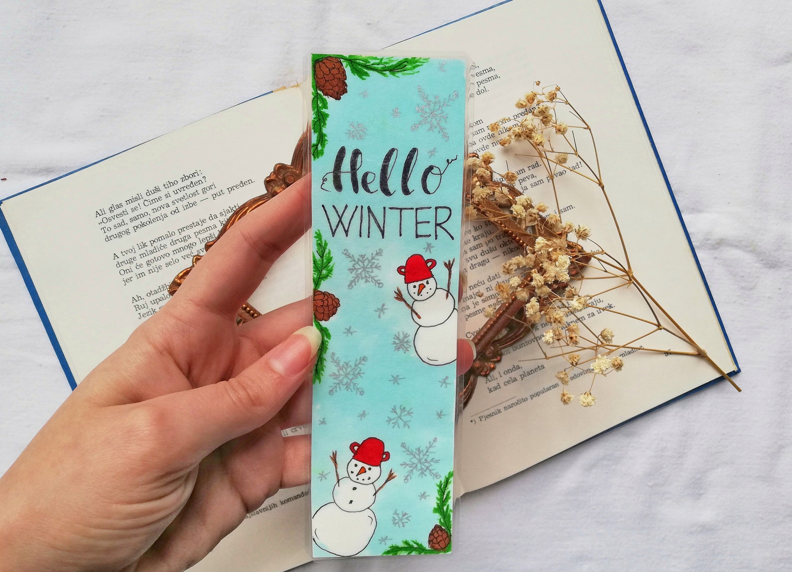 WINTER Watercolor Bookmarks Hand Painted Cozy Holiday | Etsy